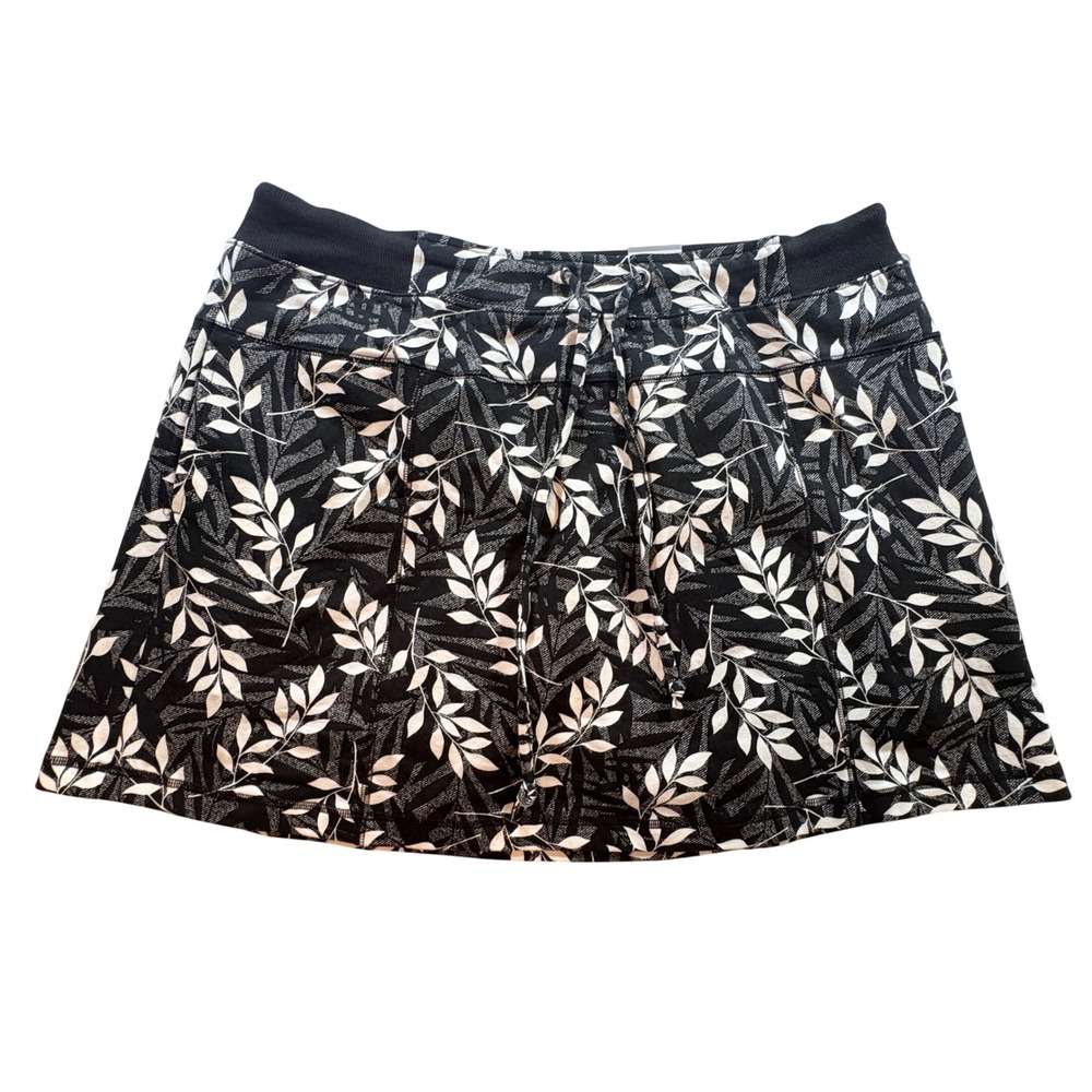 Ave Leisure Skort Womens 18/20 Black White Tropical Leaf Active Casual Skirt NWT